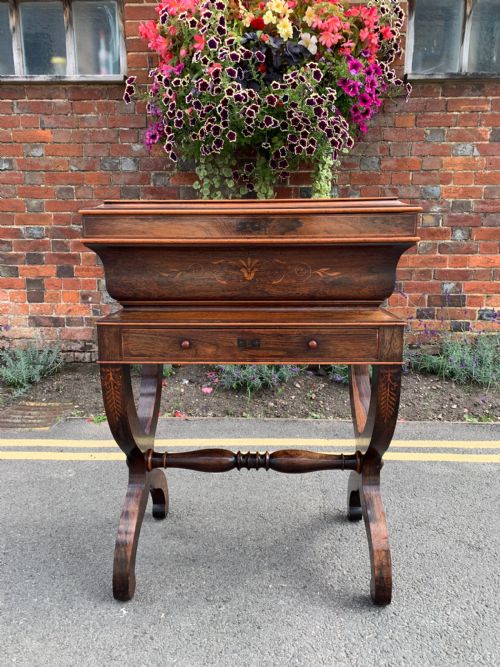 Inlaid Rosewood Sewing Box
