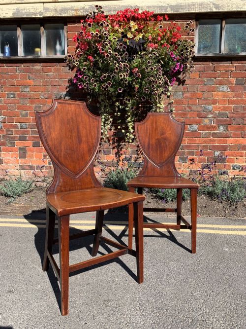 Pair of Mahogany Hall Chairs