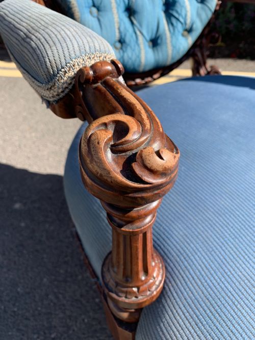 fig 1. Pair of Victorian Walnut armchairs 