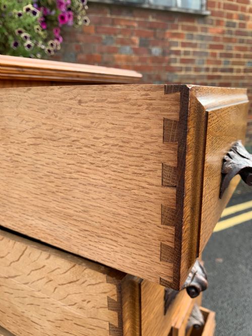 VICTORIAN OAK WELLINGTON CHEST - ADDITIONAL PHOTO 3