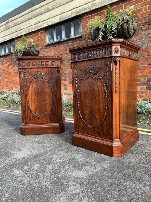 Pair of Mahogany Pedestal Cabinets