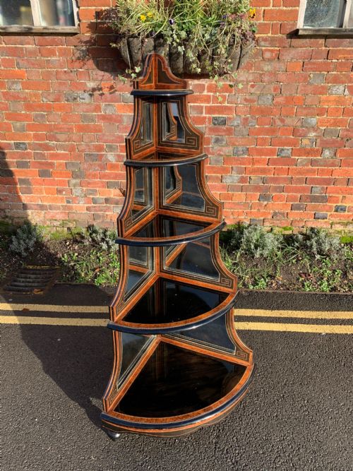 Victorian Ebonised Corner Whatnot