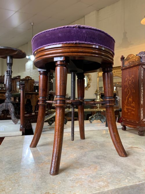 Regency Period Mahogany Adjustable Piano Stool