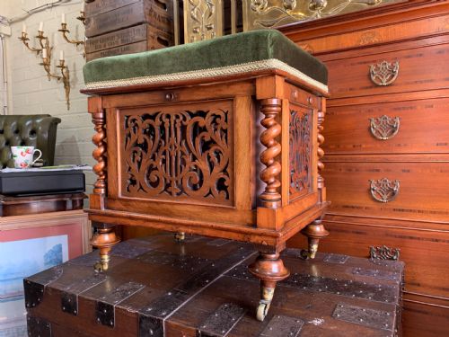 Victorian Walnut Music/piano Stool