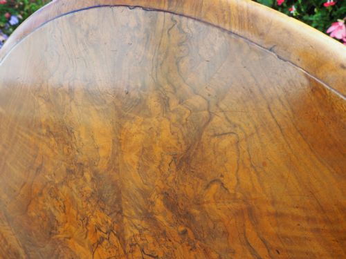 VICTORIAN FIGURED WALNUT LOO TABLE - ADDITIONAL PHOTO 5
