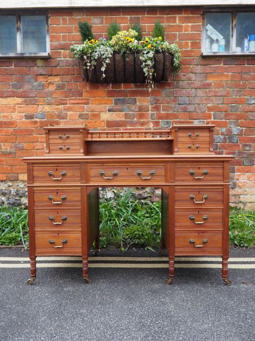 victorian walnut desk by maples - CATEGORY: ANTIQUE DESKS - DATED 1890