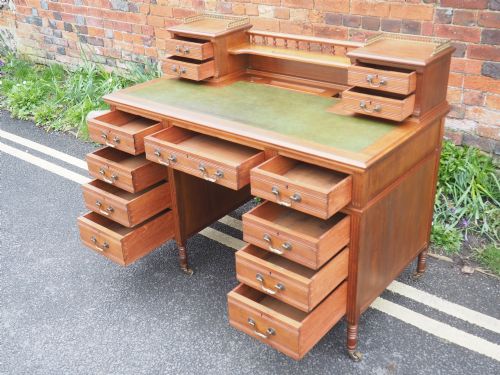VICTORIAN WALNUT DESK BY MAPLES - ADDITIONAL PHOTO 10