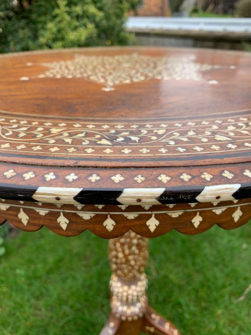 HOSHIARPUR INLAID PEDESTAL TABLE - ADDITIONAL PHOTO 1