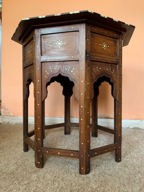 ANTIQUE INLAID HOSHIARPUR TABLE - ADDITIONAL PHOTO 8