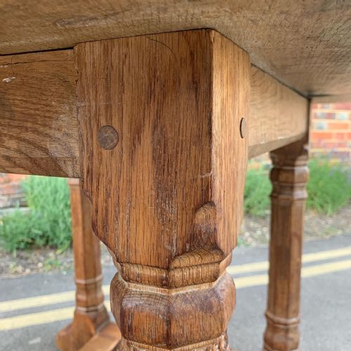 ARTS AND CRAFTS OAK LIBRARY TABLE WINCHESTER COLLEGE - ADDITIONAL PHOTO 7