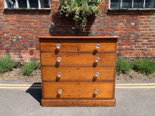 victorian pine chest of drawers - CATEGORY: ANTIQUE CHEST OF DRAWERS - DATED 1880