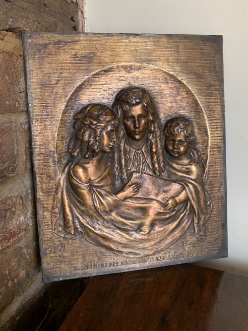 arts and crafts bronze panel - CATEGORY: ANTIQUE METAL - DATED EDWARDIAN