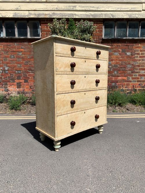 victorian pine chest in original paint - CATEGORY: ANTIQUE CHEST OF DRAWERS - DATED 1880