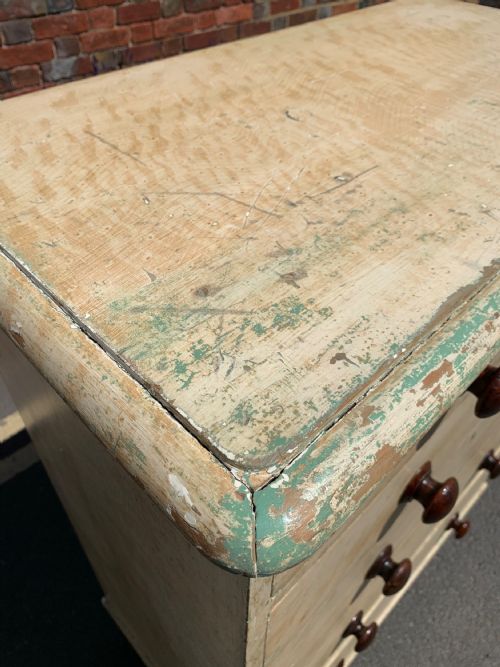 VICTORIAN PINE CHEST IN ORIGINAL PAINT - ADDITIONAL PHOTO 1