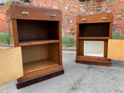 PAIR OF ART DECO BEDSIDE CUPBOARDS - ADDITIONAL PHOTO 4