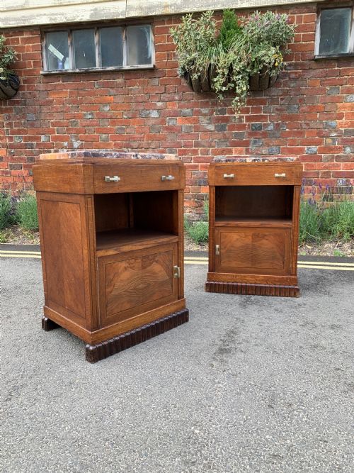 pair of art deco bedside cupboards - CATEGORY: ANTIQUE CUPBOARDS - DATED 1930