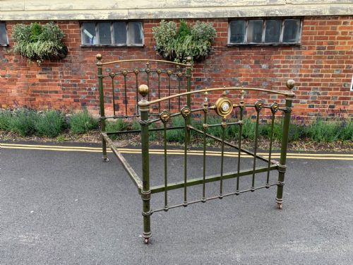 victorian brass and iron double bed - CATEGORY: ANTIQUE BEDS - DATED 1860