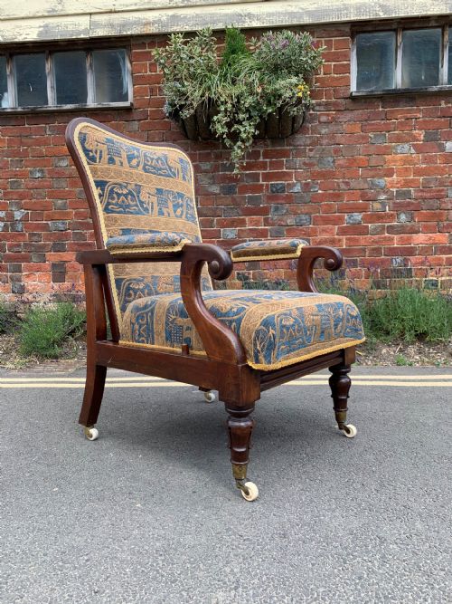 victorian reclining armchair - CATEGORY: ANTIQUE CHAIRS - DATED 1850