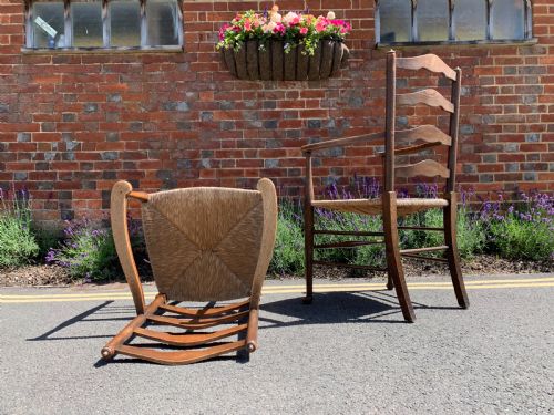 PAIR OF ARTS AND CRAFTS OAK ARMCHAIRS - ADDITIONAL PHOTO 2