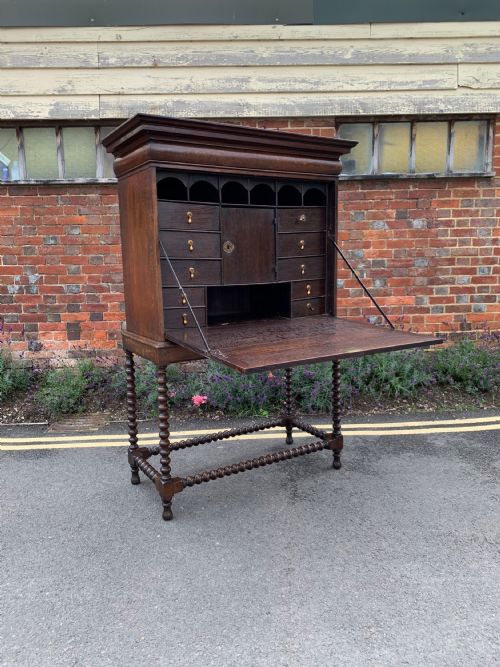 oak escritoire on stand - CATEGORY: ANTIQUE FURNITURE - DATED 18TH CENTURY