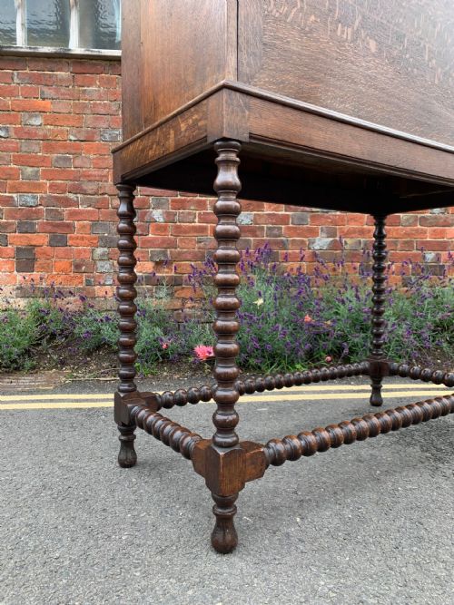 OAK ESCRITOIRE ON STAND - ADDITIONAL PHOTO 3