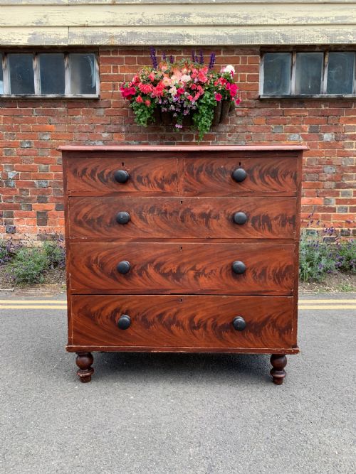 victorian pine chest in original paint - CATEGORY: ANTIQUE CHEST OF DRAWERS - DATED 1880