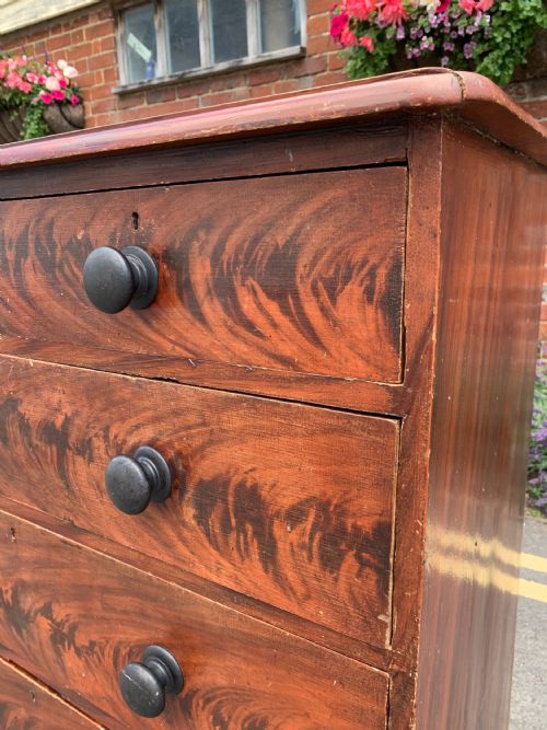 VICTORIAN PINE CHEST IN ORIGINAL PAINT - ADDITIONAL PHOTO 1