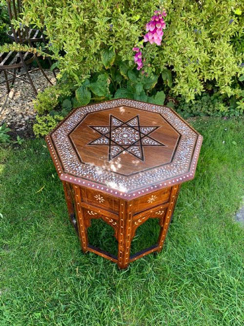 inlaid hoshiarpur table - CATEGORY: ANTIQUE TABLES - DATED 1920