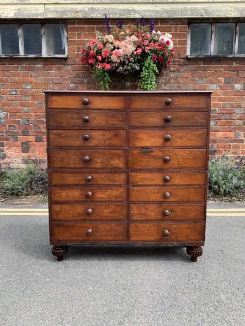 nineteenth century mahogany bank of drawers - CATEGORY: ANTIQUE CHEST OF DRAWERS - DATED 1880