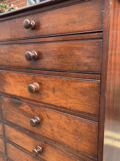 NINETEENTH CENTURY MAHOGANY BANK OF DRAWERS - ADDITIONAL PHOTO 1
