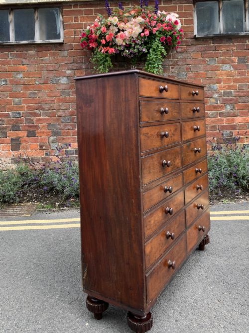 NINETEENTH CENTURY MAHOGANY BANK OF DRAWERS - ADDITIONAL PHOTO 2