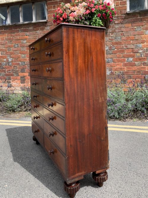 NINETEENTH CENTURY MAHOGANY BANK OF DRAWERS - ADDITIONAL PHOTO 4