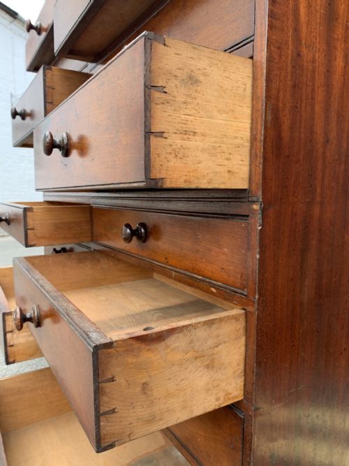 NINETEENTH CENTURY MAHOGANY BANK OF DRAWERS - ADDITIONAL PHOTO 7