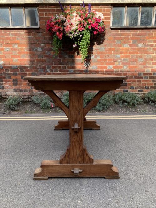 VICTORIAN PITCH PINE GOTHIC TABLE - ADDITIONAL PHOTO 2