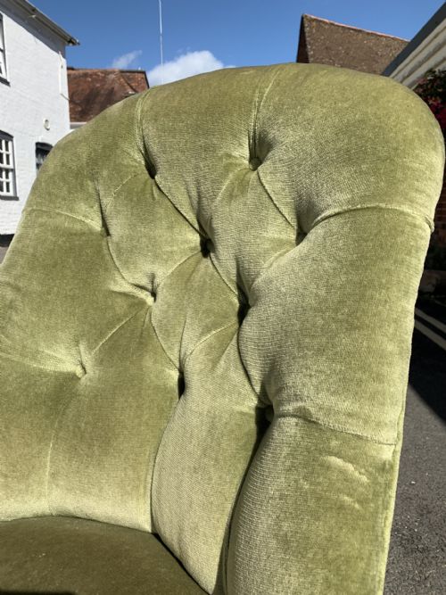 PAIR OF VICTORIAN WALNUT SLIPPER CHAIRS - ADDITIONAL PHOTO 2