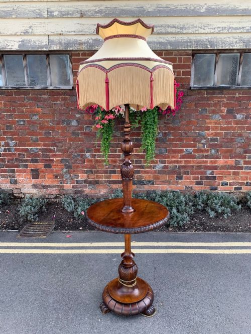 1920s walnut standard lamp - CATEGORY: ANTIQUE LIGHTING - DATED 1920