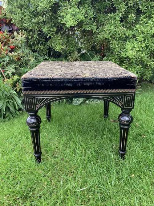 aesthetic ebonised stool - CATEGORY: ANTIQUE STOOLS - DATED 1880