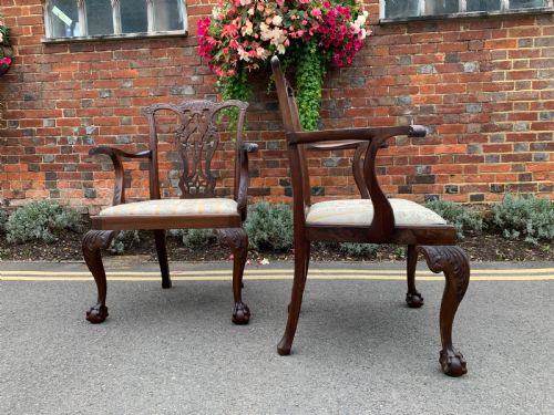 PAIR OF MAHOGANY ARMCHAIRS - ADDITIONAL PHOTO 6