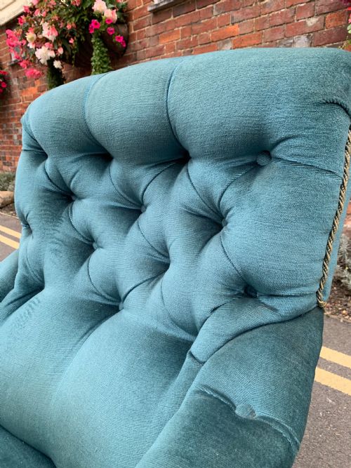 VICTORIAN OPEN ARMCHAIR BY HAMPTON AND SONS - ADDITIONAL PHOTO 4