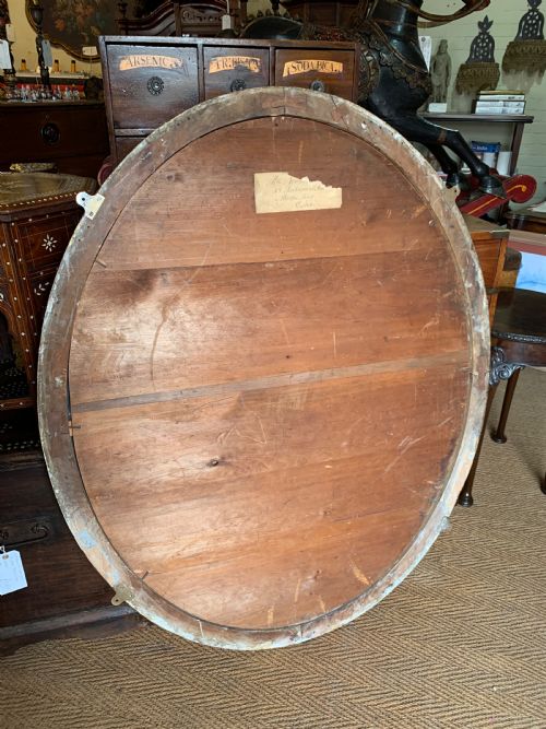 LARGE NINETEENTH CENTURY GILT OVAL MIRROR - ADDITIONAL PHOTO 2