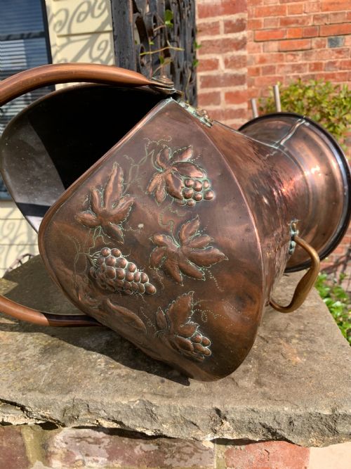VICTORIAN COPPER COAL SCUTTLE - ADDITIONAL PHOTO 1