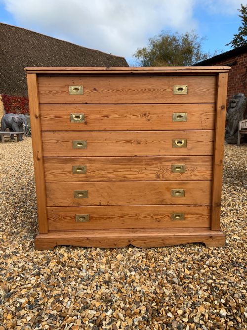 PITCH PINE PLAN CHEST - ADDITIONAL PHOTO 2