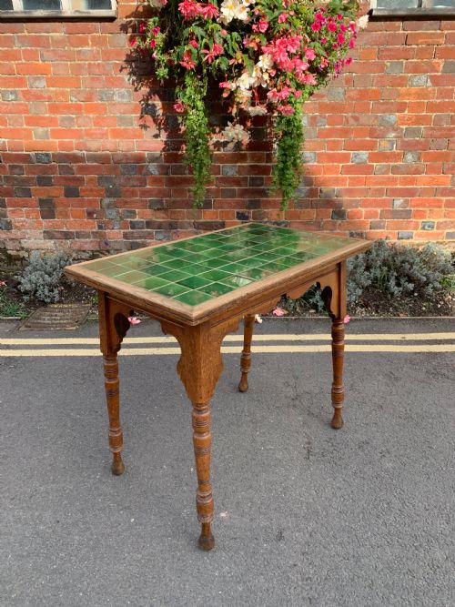 edwardian tile top table - CATEGORY: ANTIQUE TABLES - DATED 1900