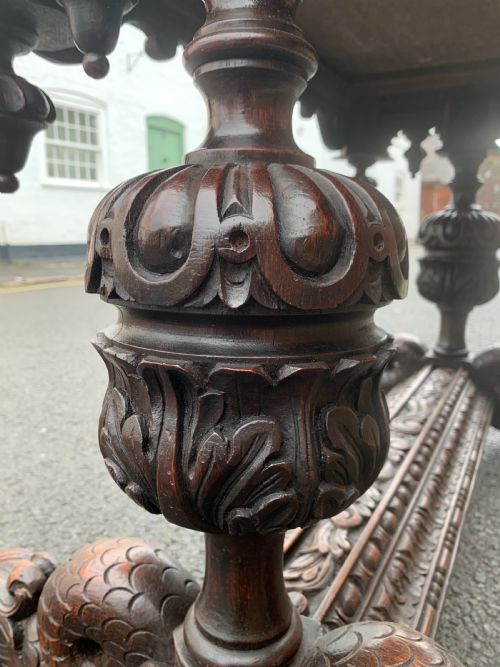 CONTINENTAL CARVED OAK CENTRE TABLE - ADDITIONAL PHOTO 8