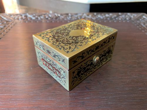 asprey boulle stamp box - CATEGORY: ANTIQUE BOXES - DATED 1890