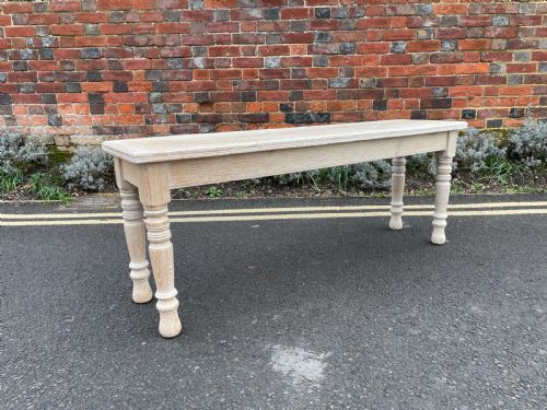 edwardian limed oak bench - CATEGORY: ANTIQUE TABLES - DATED EDWARDIAN