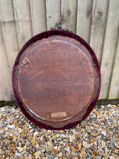 PAIR OF VICTORIAN VELVET COVERED MIRRORS - ADDITIONAL PHOTO 4