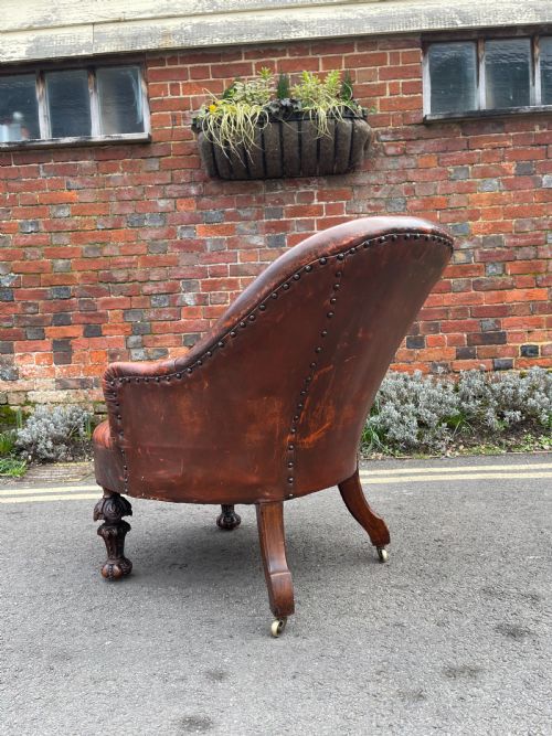 VICTORIAN LEATHER ARMCHAIR - ADDITIONAL PHOTO 4