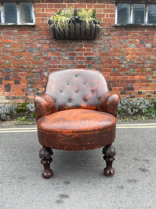 VICTORIAN LEATHER ARMCHAIR - ADDITIONAL PHOTO 9