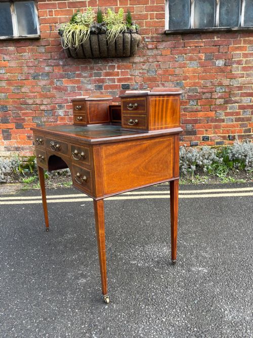 EDWARDIAN INLAID MAHOGANY DESK - ADDITIONAL PHOTO 6